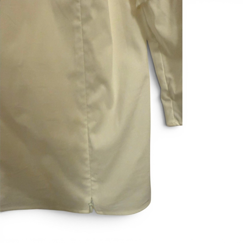 Talbots Blouse Women's 2X White Bow Detail 3/4 Bell Sleeve Pearl Button Coquette - Picture 6 of 9